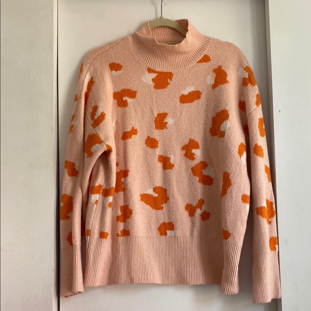 French Connection pink and Orange Sweater with animal Pattern
